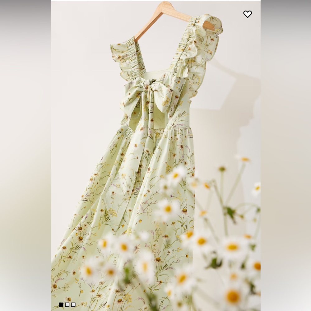 H&M Wildflower collection Open Back Poplin Dress XS